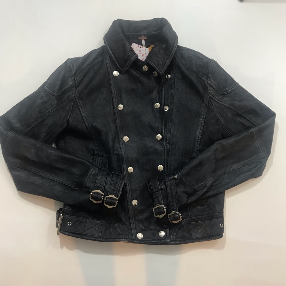 NWT$498 Free People Avis 100% Leather Jacket - Picture 2 of 7